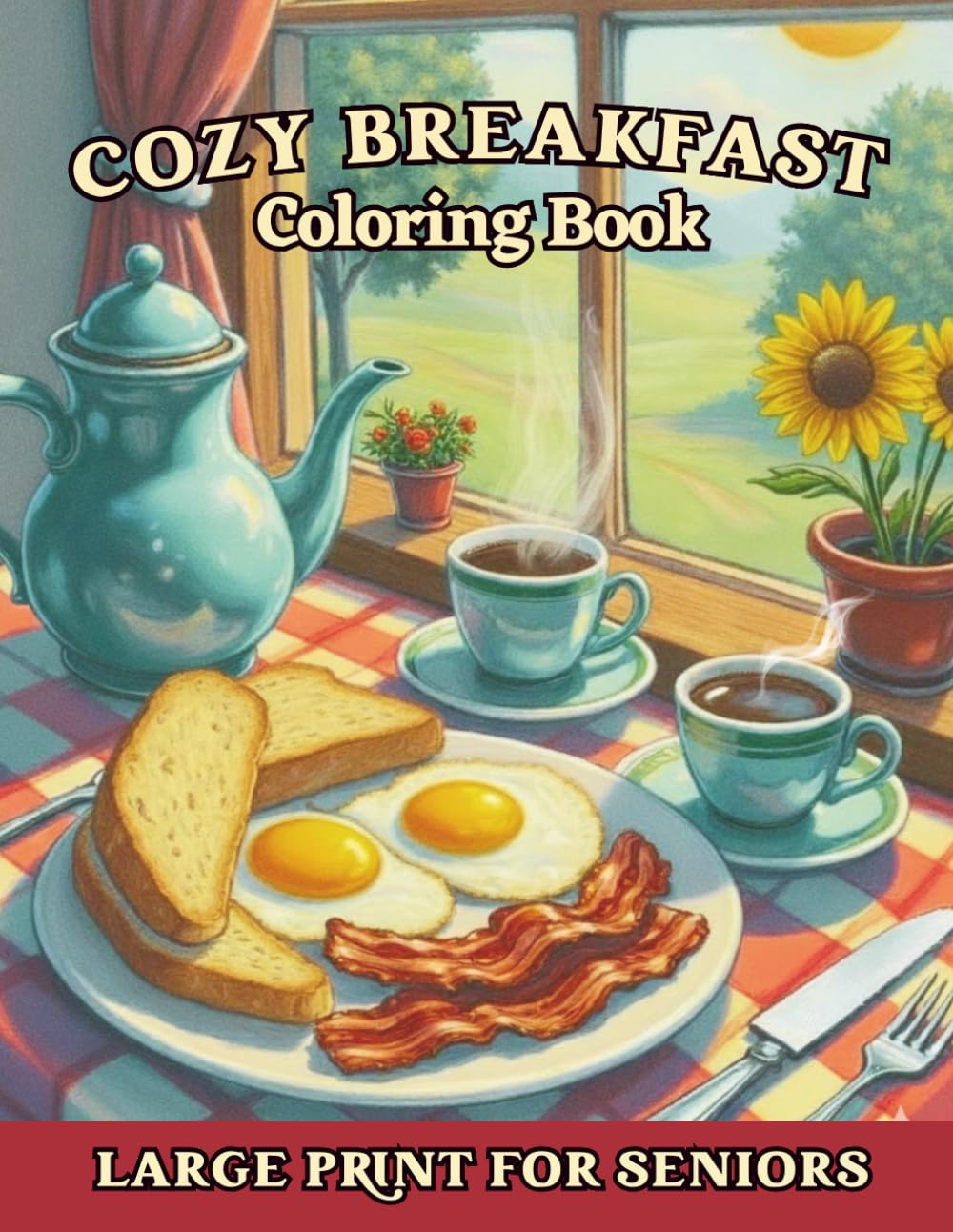 Easy Cozy Breakfast Coloring Book for Seniors with Dementia, Alzheimer's Disease & Parkinson: Gift for elderly with relaxing large print bold & simple designs