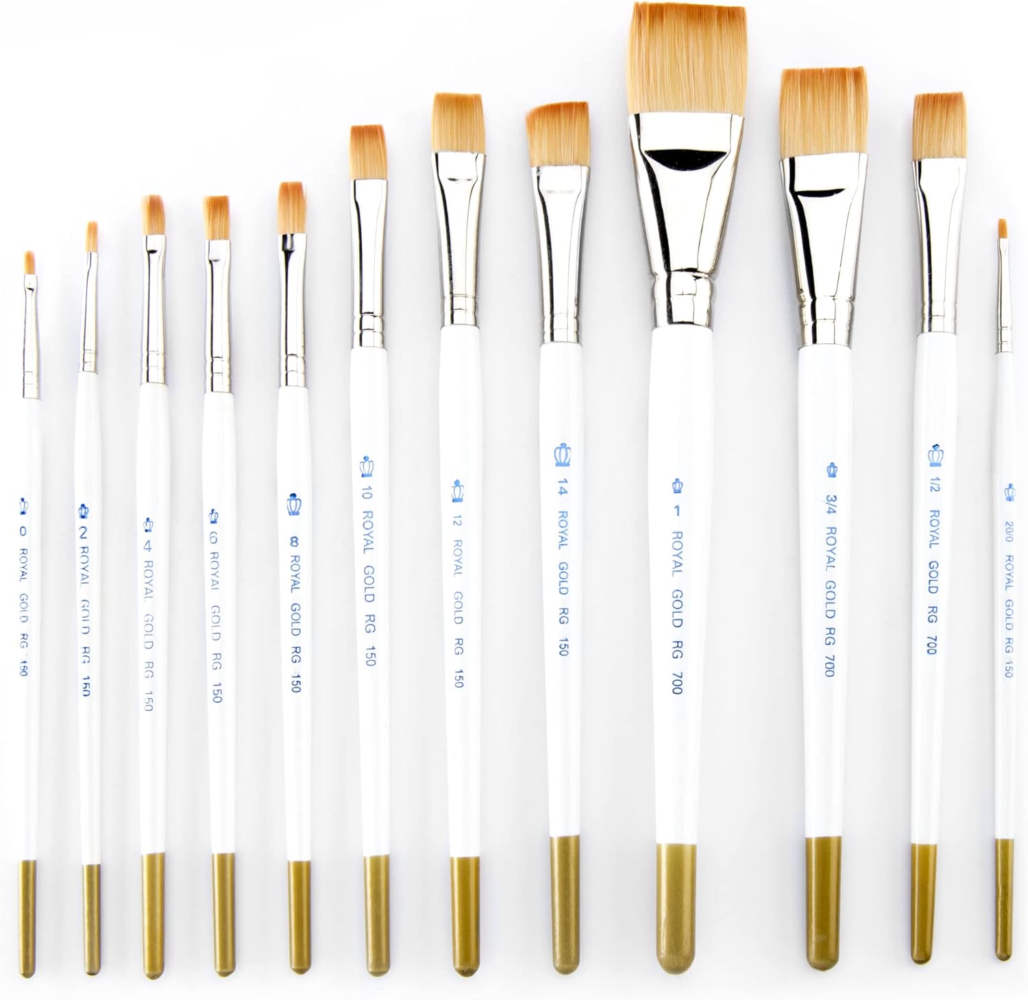 Royal Gold Royal and Langnickel Short Handle Paint Brush Set, Shader and Wash, 12-Piece