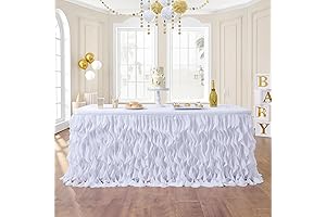 leegleri Tulle Skirt Wedding Decorations Table Skirt for Rectangle & Round Tables