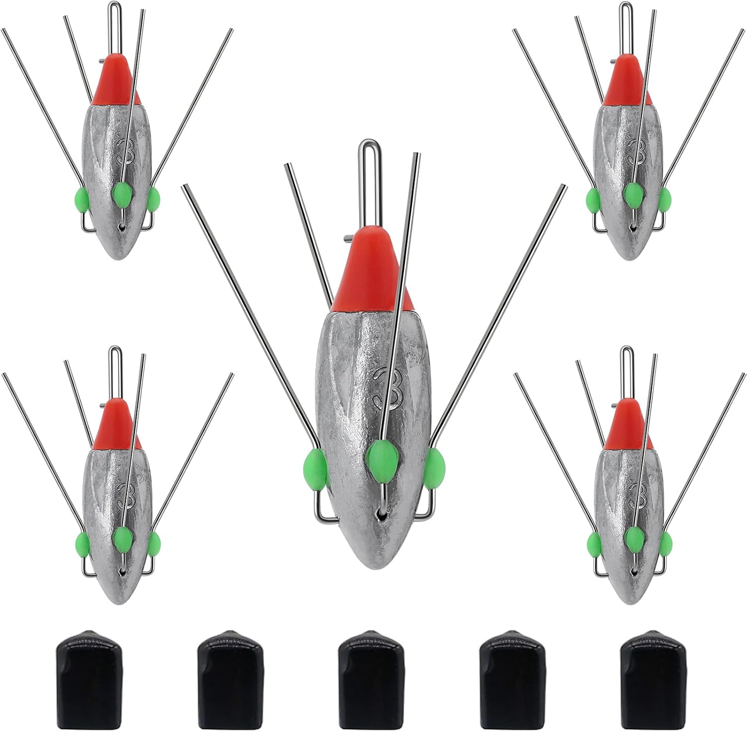 5 Pcs Sputnik Sinker Fishing Weights Lead Fishing Equipment | Long Tail Surfing Casting Spider Sinkers for Catfish Saltwater Beach Sand Ocean