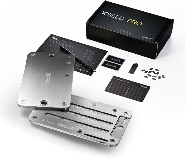 SecuX - XSEED Pro - Niezniszczalny portfel Bitcoin Crypto Seed Storage Steel Plate - Kompatybilny z portfelami sprzętowymi SecuX, Ledger, Trezor