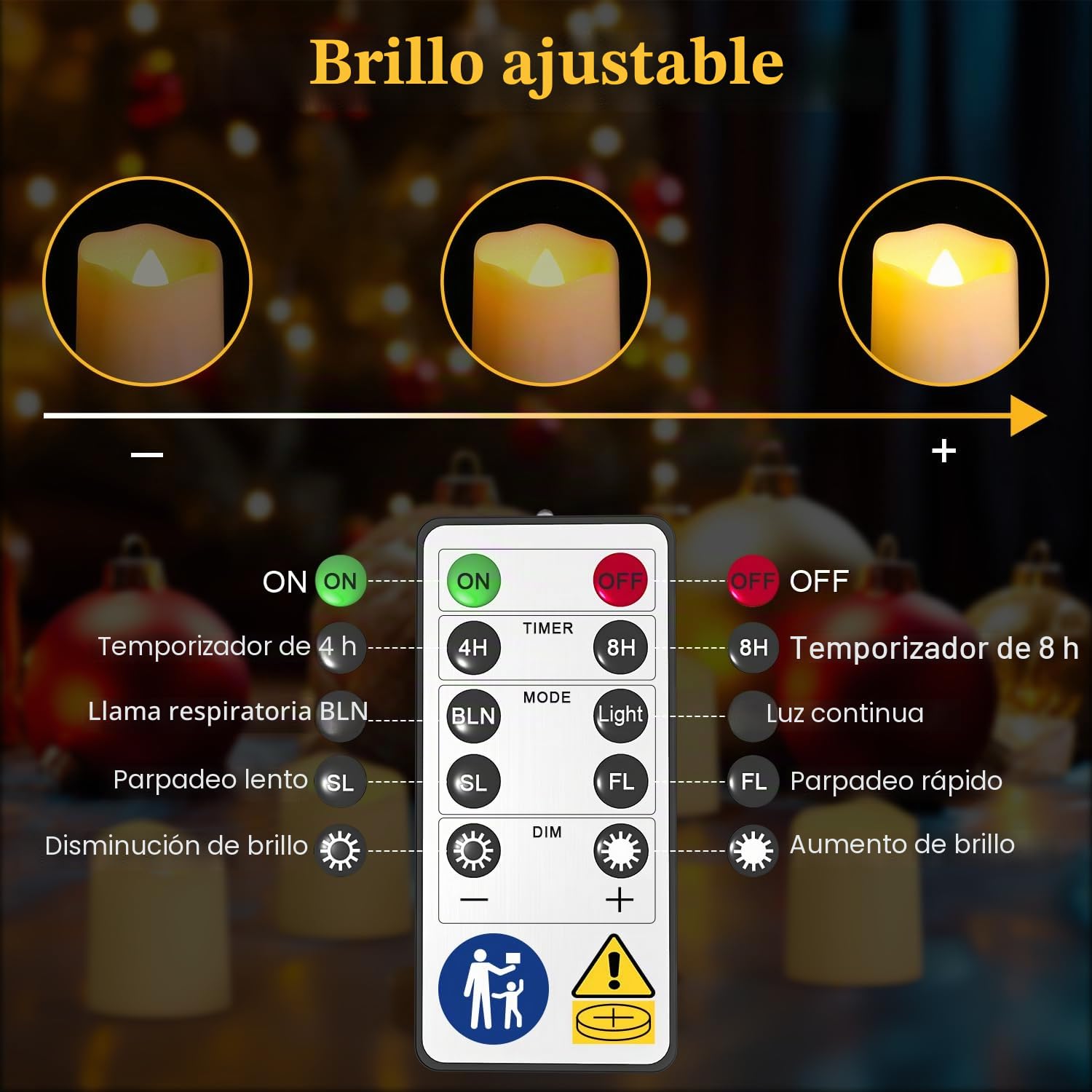 PChero Paquete de 2 velas LED recargables sin llama con temporizador remoto, luces de vela parpadeantes a pilas con cable de carga USB para decoración del hogar, festival