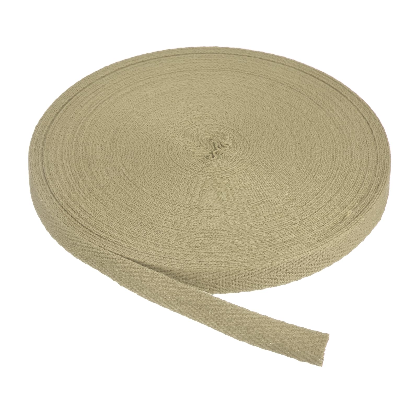 PATIKIL Cotton Twill Tape 3/8 Inch 25 Yards Cotton Ribbon Bias Binding Tape Herringbone Webbing Trim for Sewing Gift Wrapping Craft DIY Light Brown