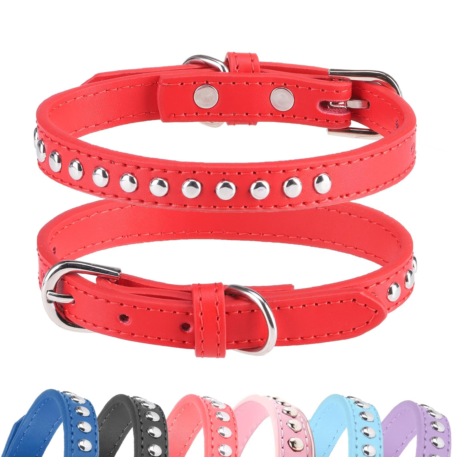 Collier en cuir clouté BINGPET pour stopper les irritations