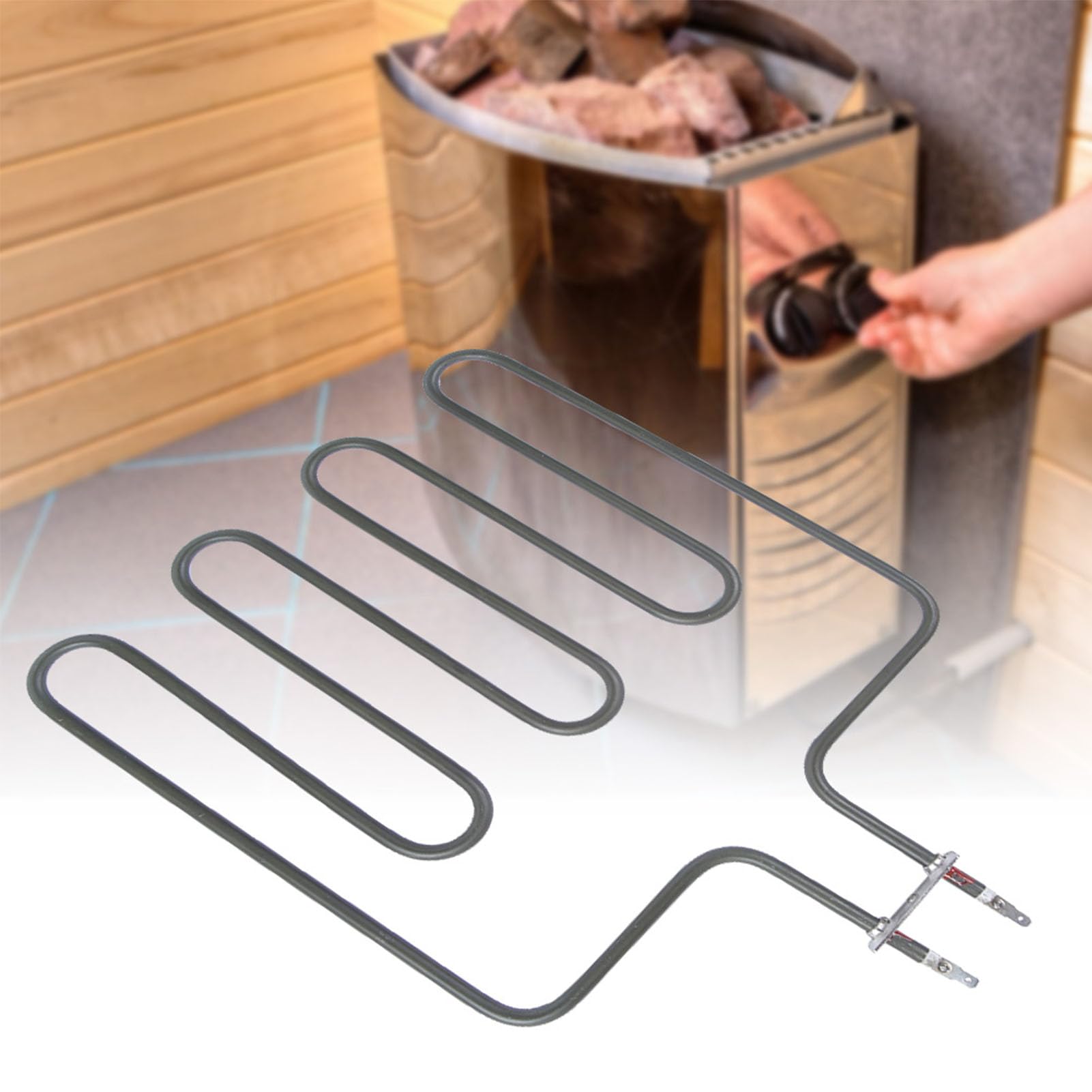 Greensen Elemento Calefactor Eléctrico para Estufa de Sauna, 1500W 2000W 3000W, Componente de Calefacción Uniforme