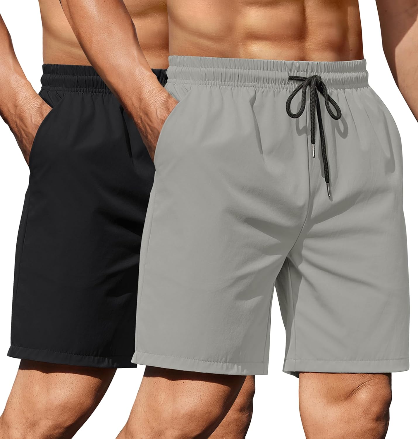 COOFANDY Men's 2 Pack Gym Workout Shorts 7 Inch Athletic Shorts Quick Dry Running Shorts with Pockets