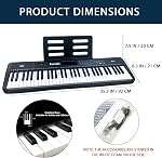 61 Piano Key Electronic Keyboard pour adultes avec clés lumineuses 61 Clés Compacts Pianos numériques - Perfect Débutant Piano Purple