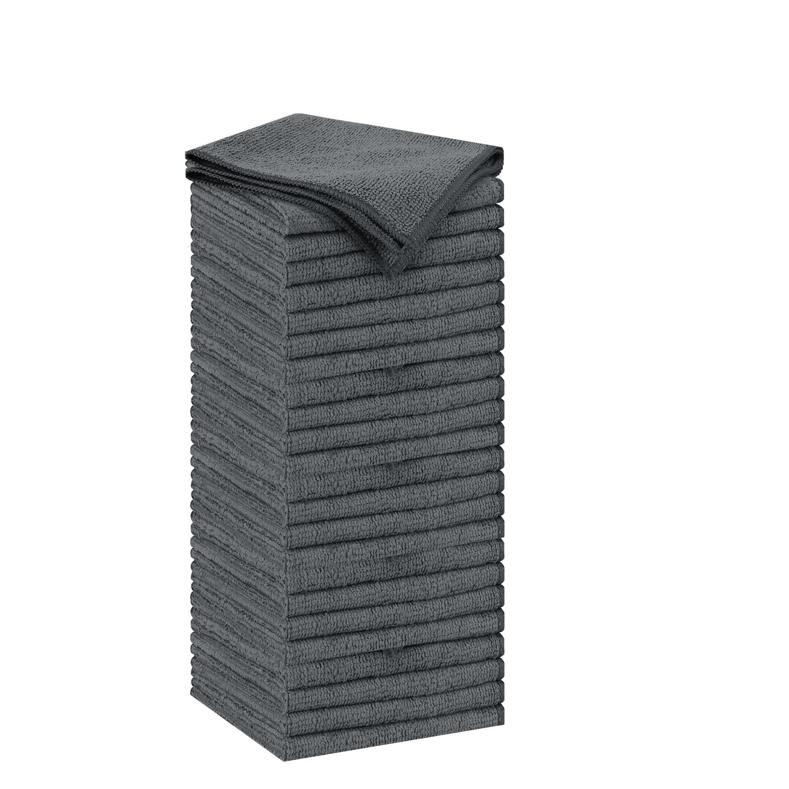Ryichliho Microfiber Cleaning Cloth 24 Pieces, Microfiber Cloths Dishcloths Cleaning Cloths Window Cleaning Cloths Wipes, Soft Very Absorbent Lint Free, For Kitchen,Home,Car, Grey 30 x30cm