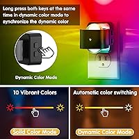 Vista 4 de L LOHAS LED - Proyector de luz nocturna, paquete de 2 luces nocturnas que cambian de color enchufables a la pared, sensor de atardecer a amanecer