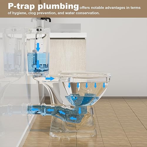 Miniatura 2 de SUPERFLO Inodoro alto alargado de 18 pulgadas de alto con doble descarga y cierre suave, inodoro de salida trasero con tanque de 0.81.28 GPF,