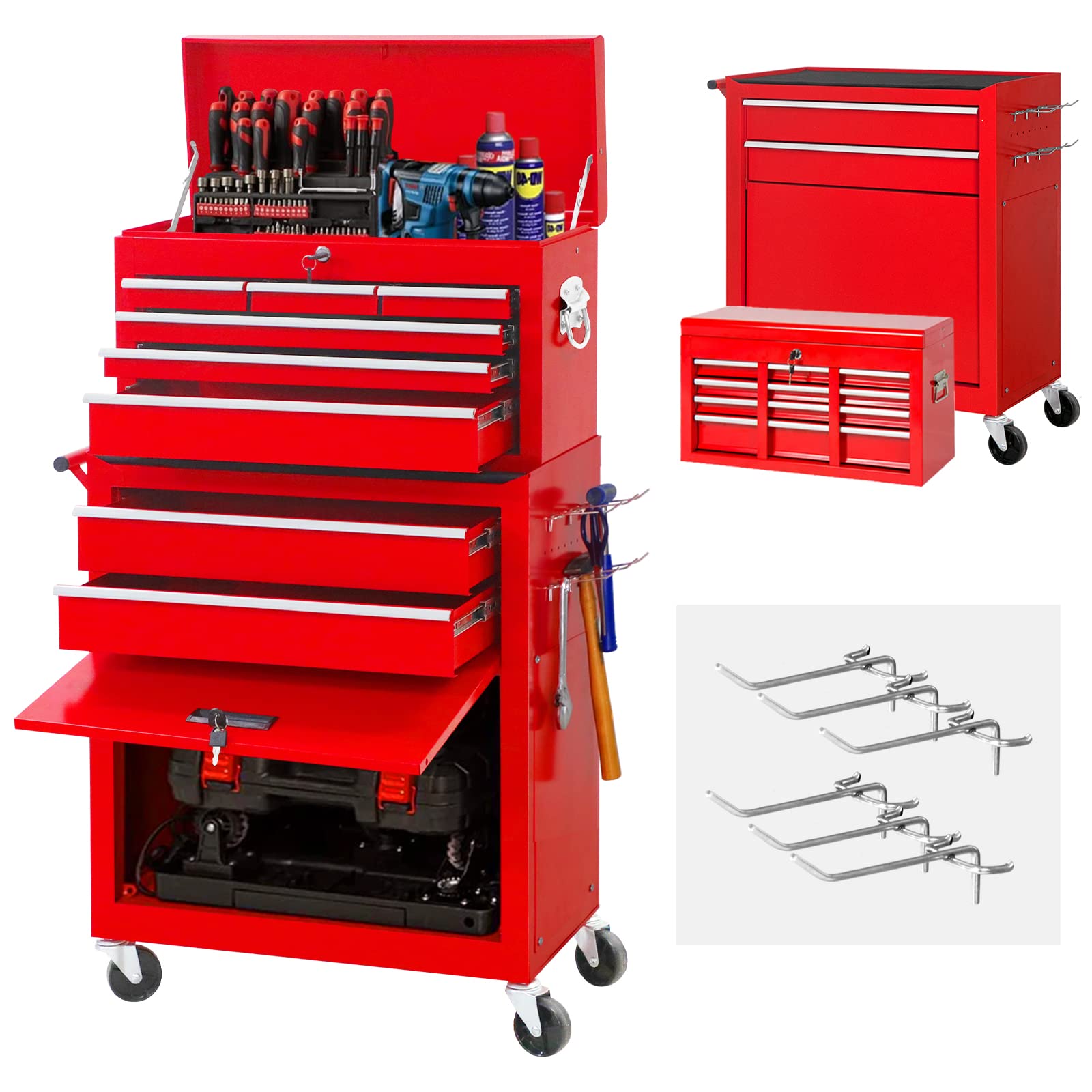 Buy Greenvelly Rolling Tool Chest Tool Box with 9 Drawers, Toolbox on