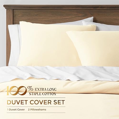 Miniatura 8 de Mayfair Linen Juego de funda de edredón de 3 piezas de satén de 600 hilos, 100% algodón egipcio, 2 fundas de almohada, cierre de cremallera, 7 lazos