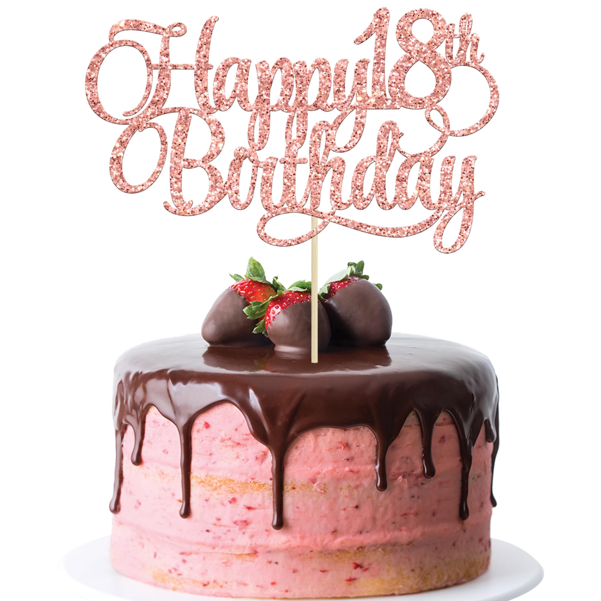 1 Pack Happy 18th Birthday Cake Topper Glitter Number 18 Eighteen Years Old Birthday Cake Pick Decoration for 18th Birthday Celebrating Anniversary