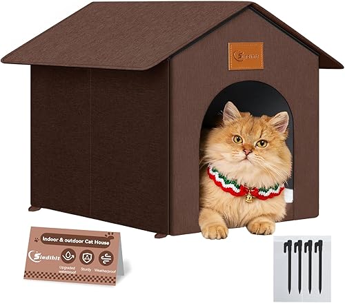 Miniatura 8 de Casa para Gatos de Exterior Refugio para Gatos Ferales, Casa para Gatos de Exterior Impermeable para Gatos de Exterior/Interior, Cama Aislada para