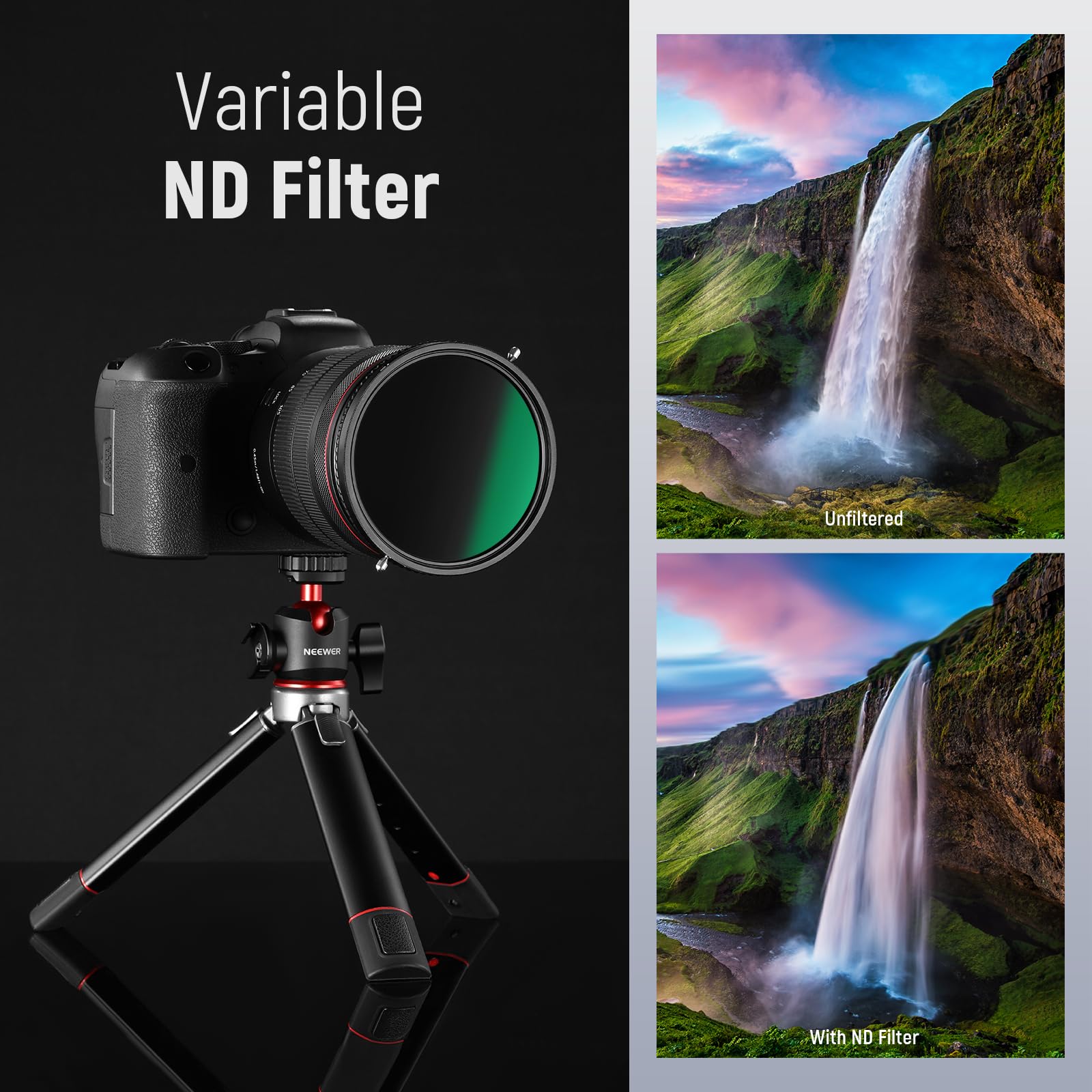 Neewer 2 in 1 Variabler ND Filter 49mm ND2-ND32 und CPL (Polarisator) – Bild 9