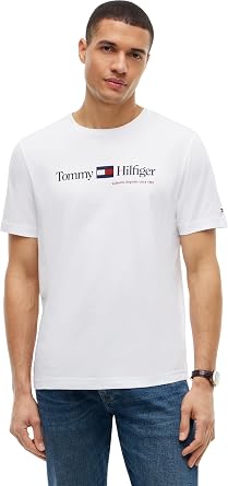 Tommy Hilfiger Men's Brand Love RWB Graphic Tee Mw0mw44875 S/S T-Shirt Pack of 1