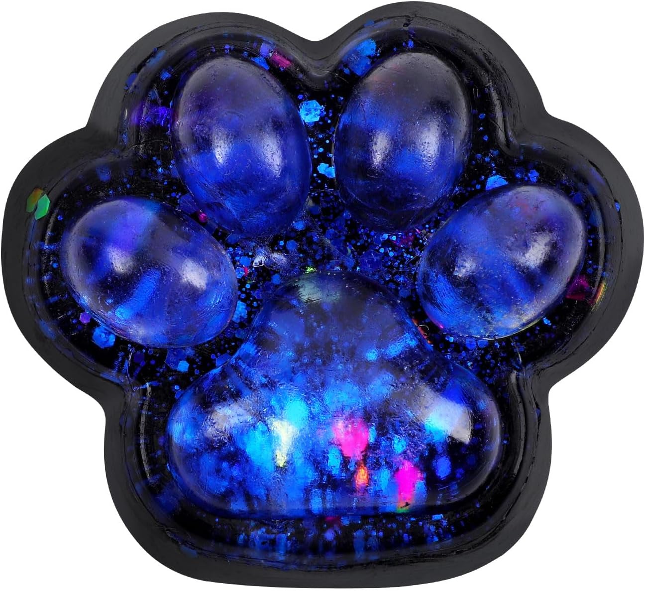 Cat Paw Squeeze Toy, Starry Sky Fun Pinch Toy, Cat Paw Relaxation Toy, Cat Paw Fidget Toy for Children, Halloween, Easter, Party Gifts (Blinding Blue)