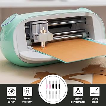 10 Pcs Replacement Blade for Cricut Joy, Cutter Blades Set with 5 45° Fine Point 3 60° Deep Cut 2 30° Shallow Cut, Cutting Machine Vinyl Plotter Titanium Coated Carbide Paper Card Fabric DIY Craft