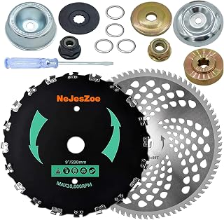 NeJesZoe Chainsaw Tooth Brush Cutter Blades with Adapter Kits