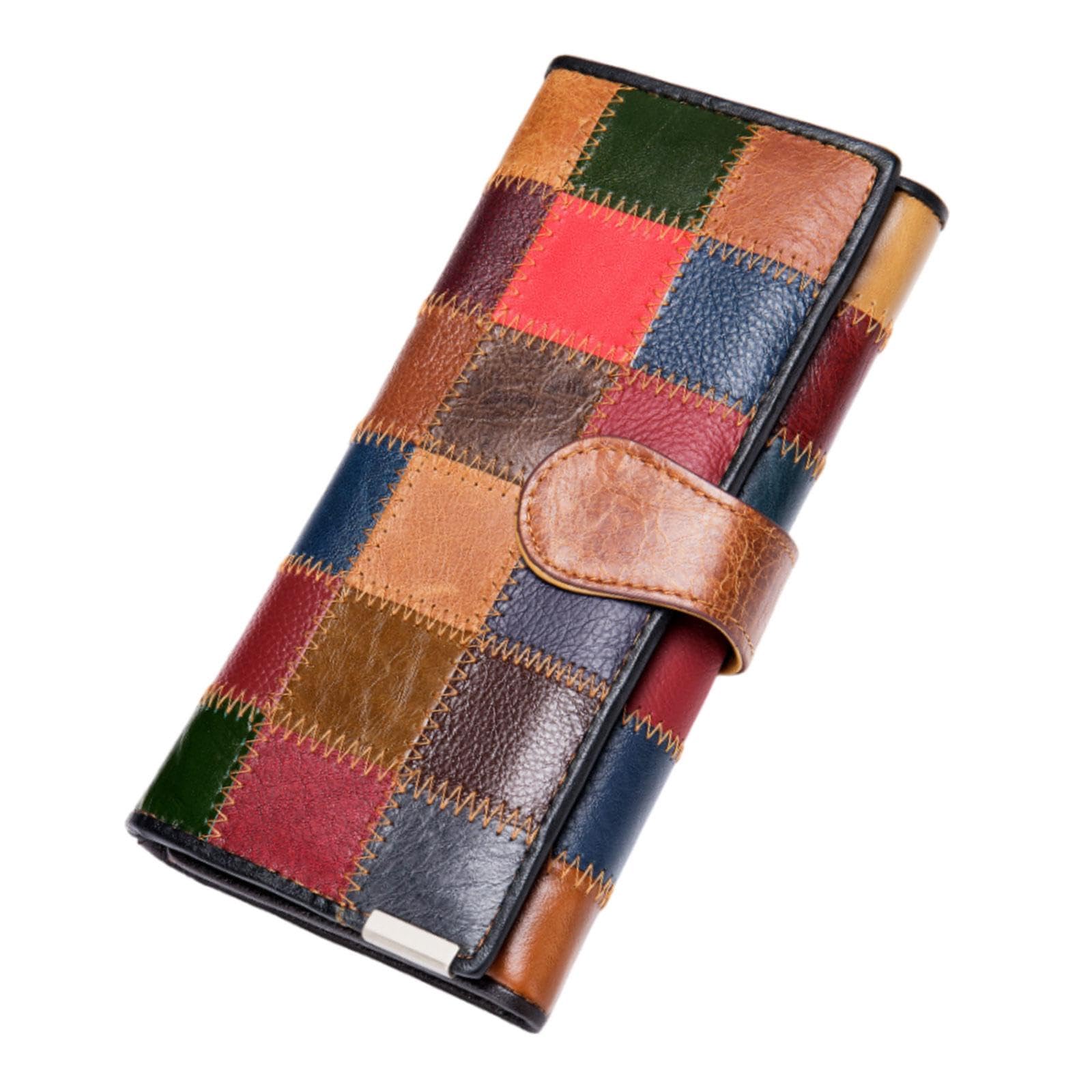 Women Long Wallet Fashion Color Matching Girls Leather Large Capacity Clutch style C|Clothing Shoes & Accessories | Womens Accessories | Wallets-image-47