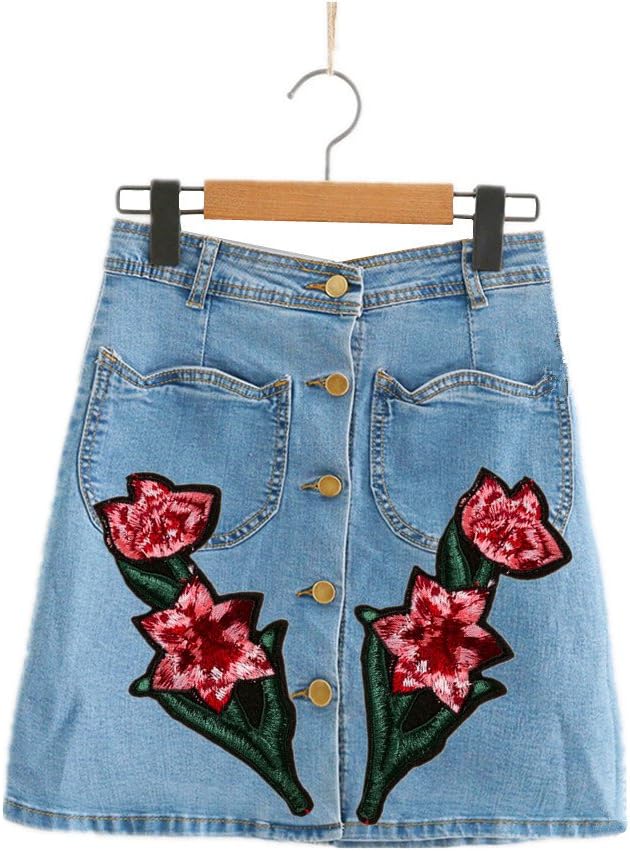 Extra Large Flamingo Rose Butterfly Daisy Tulip Flower Embroidered Patches Iron on Applique Motif (Butterfly)