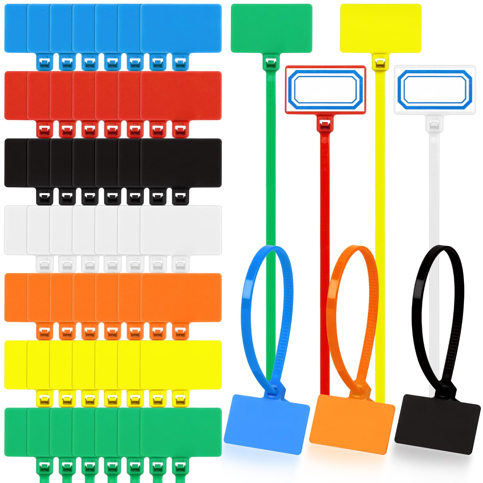 280 PCS Plastic Shipping Tags, Small Waterproof Labels Writable Self Locking Tags with Strap,Plastic Tags for Labeling,Cable Tie Tags Label for Keys Luggage Logistic Retail Inventory,Colored