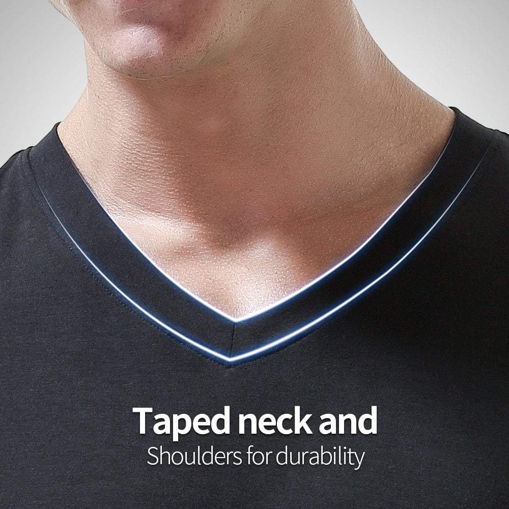 AORGSVI Mens V-Neck T-Shirts Soft Comfy Tees Short Sleeve Modal Stay Tucked Undershirts for Men 3-Pack Multipack - Image 3