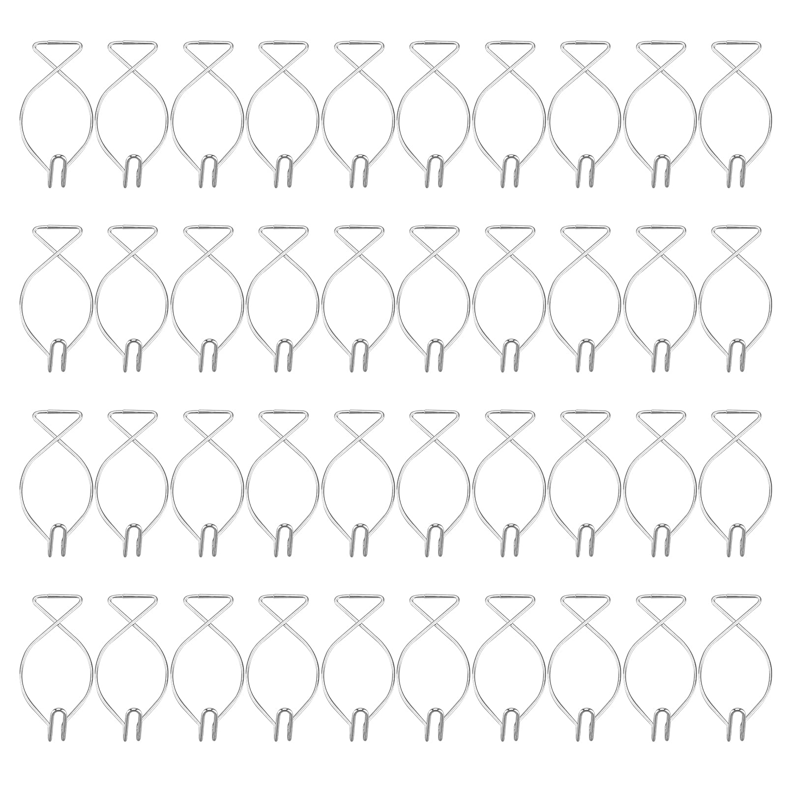 40 Pack Office Supply Ceiling Hooks F2 Metal Automatic Rebound Hook for Hanging a Sign from Suspended Tile, Grid, Drop, Ceilings
