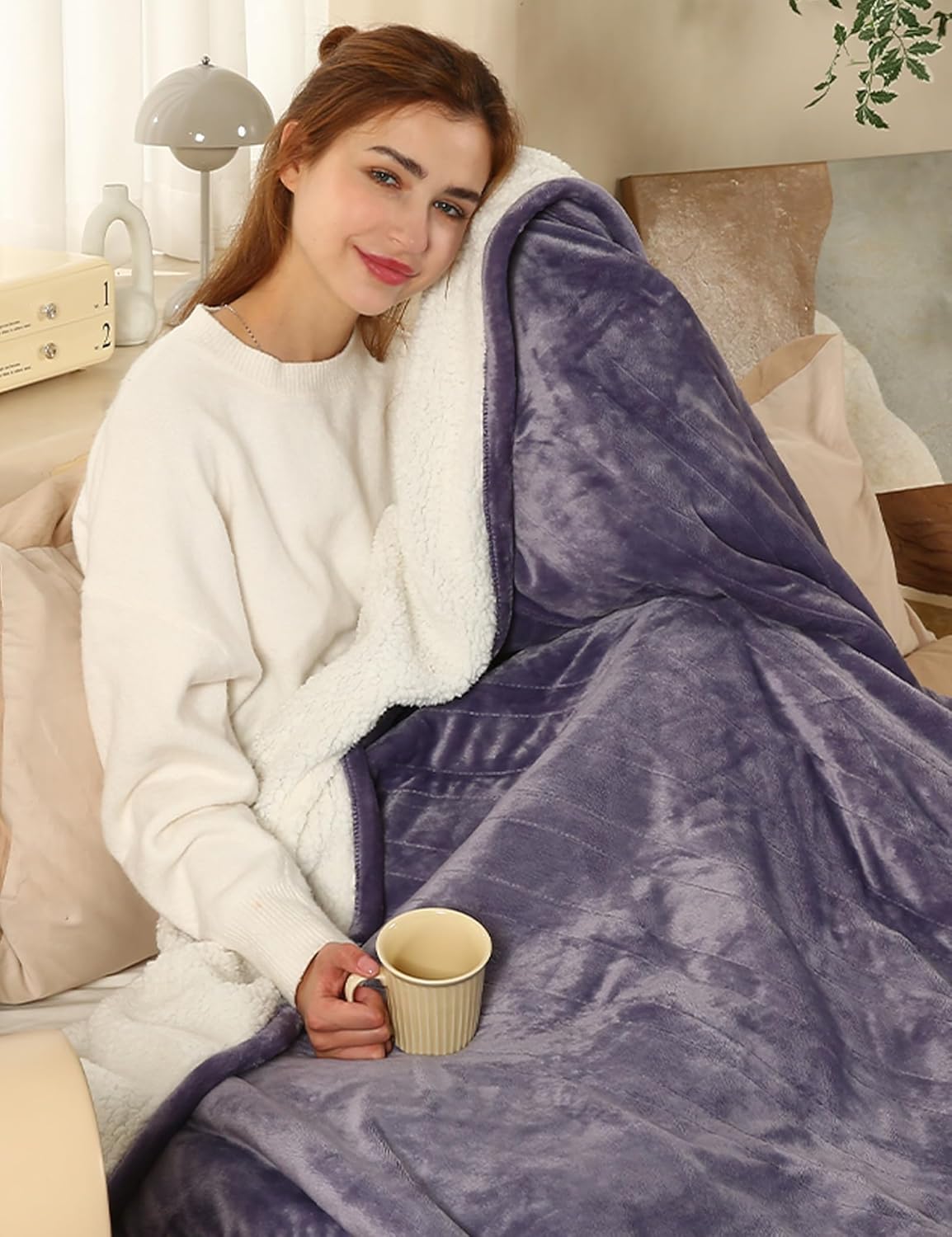 ESTINGO Heated Blanket Electric Blanket Twin Size, Heating Blanket with 5 Heating Levels & 10 Hours Auto Off, Heated Blanket with Overheating Protection for Home, 62"x84", Lavender Purple - Image 7