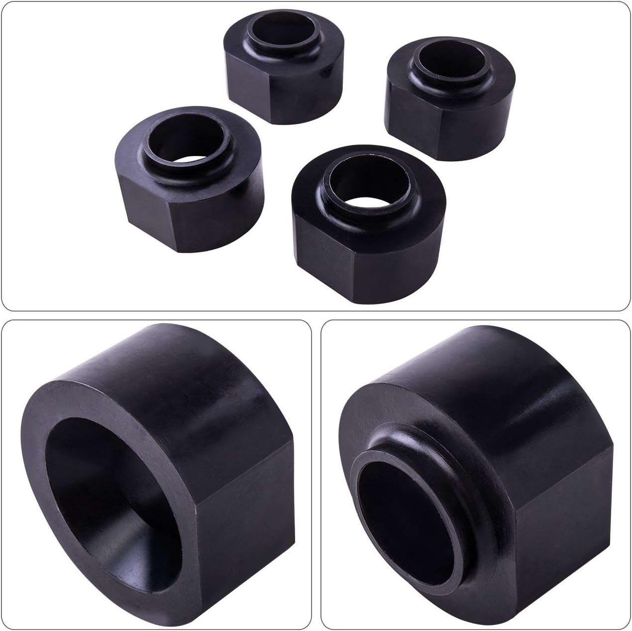 AJP Distributors 2" Front + 2" Rear Full Complete Coil Spacer Leveling Lift Kit Polyurethane Black Compatible/Replacement For Grand Cherokee ZJ 4WD 2WD 1993 1994 1995 1996 1997 1998 93 94 95 96 97 98