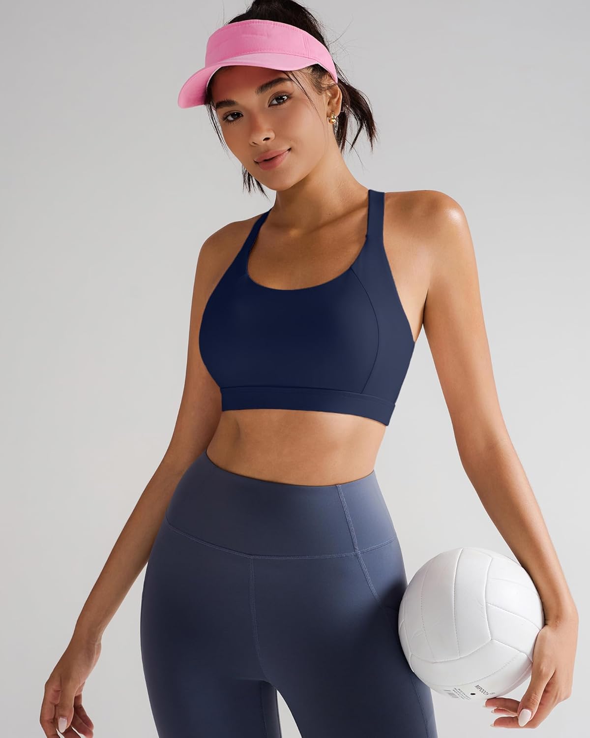 RUNNING GIRL Sports Bra for Women,Y Back Molded Cup Strappy Running Sports Bra with Sewn in Pads - Image 9