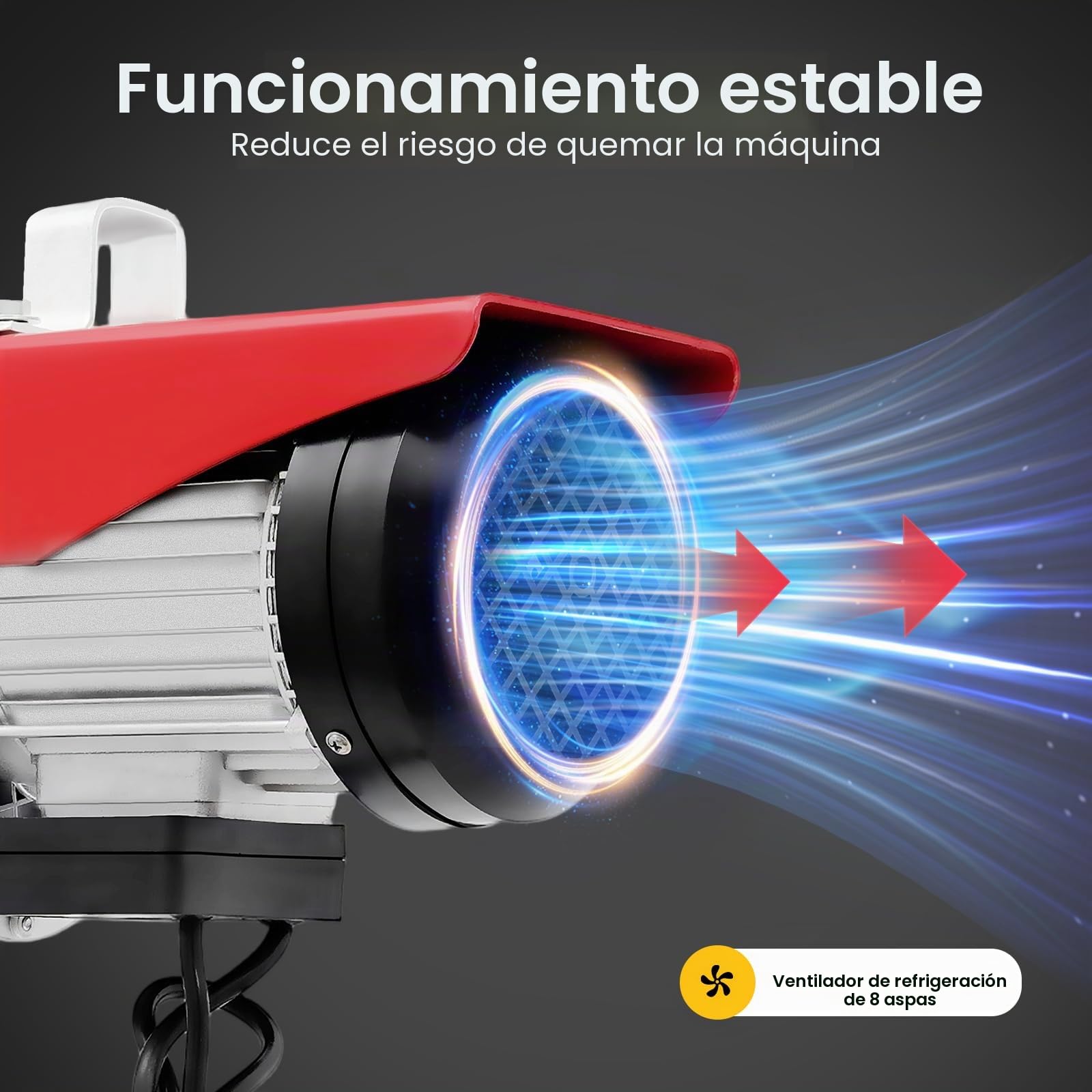 Cabrestante eléctrico y polea de 1300 W con mando a distancia – polipasto de cadena 800 kg de capacidad de carga, 10 m/min velocidad de elevación – cabrestante para taller, almacén