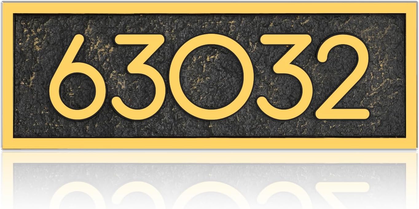 Address Plaque Large Options - Personalized House Number Sign Plaque,Address Sign,Address Numbers for Outside 1/4‘’ Thick Metal No Fading Horizontal 11'' x 3.5''(Red Copper)