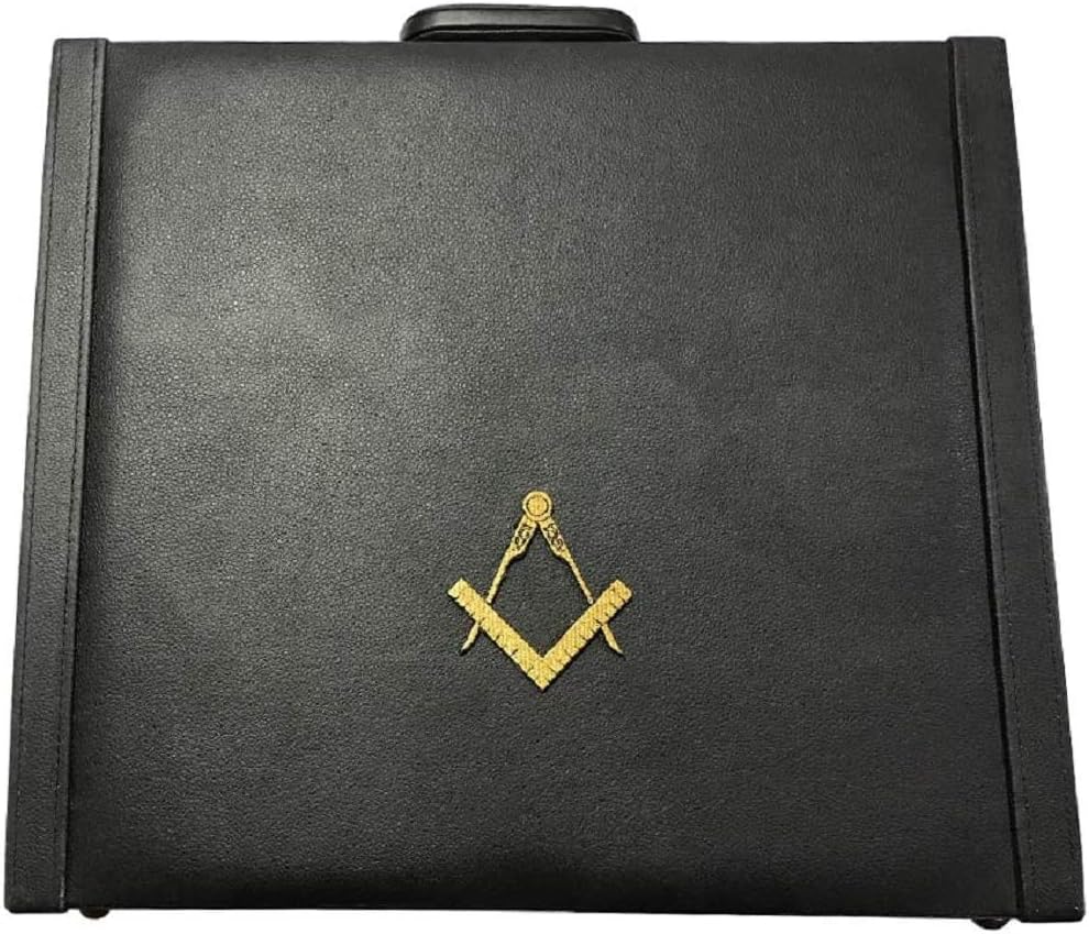 Masonic Regalia MM/WM and provincial Apron Briefcase with Yellow Square and Compass