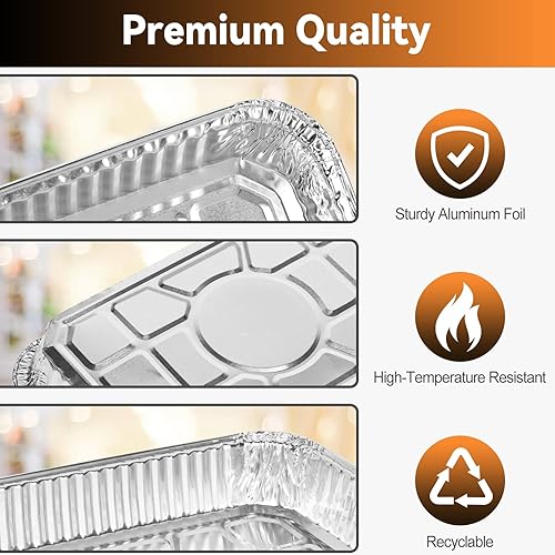 Miniatura 4 de SHINESTAR Paquete de 60 sartenes de goteo para Weber, accesorios de parrilla para Weber Genesis, Spirit, Serie Q, forros desechables de aluminio