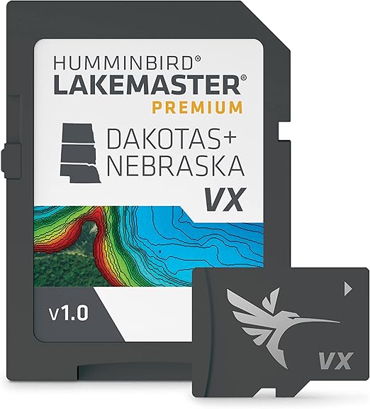 Humminbird LakeMaster Premium Dakotas + Nebraska V1 Map SD Card for Fish Finders