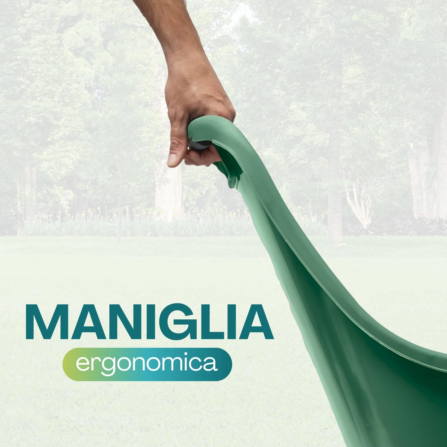 Paluplus Trolley da Giardino Verde con Maniglia da 60 Litri, misura 49x58x87 cm, Carrello con Ruote Portatutto, Praticità e Resistenza per i Tuoi Lavori all'Aperto -912F