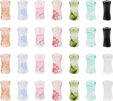 KISSITTY 160pcs Glass Tube Beads for Bracelets - 8 Colors Bamboo Stick Spacer Crystal Craft for Earrings Necklaces Jewelry Making - Womens Gift
