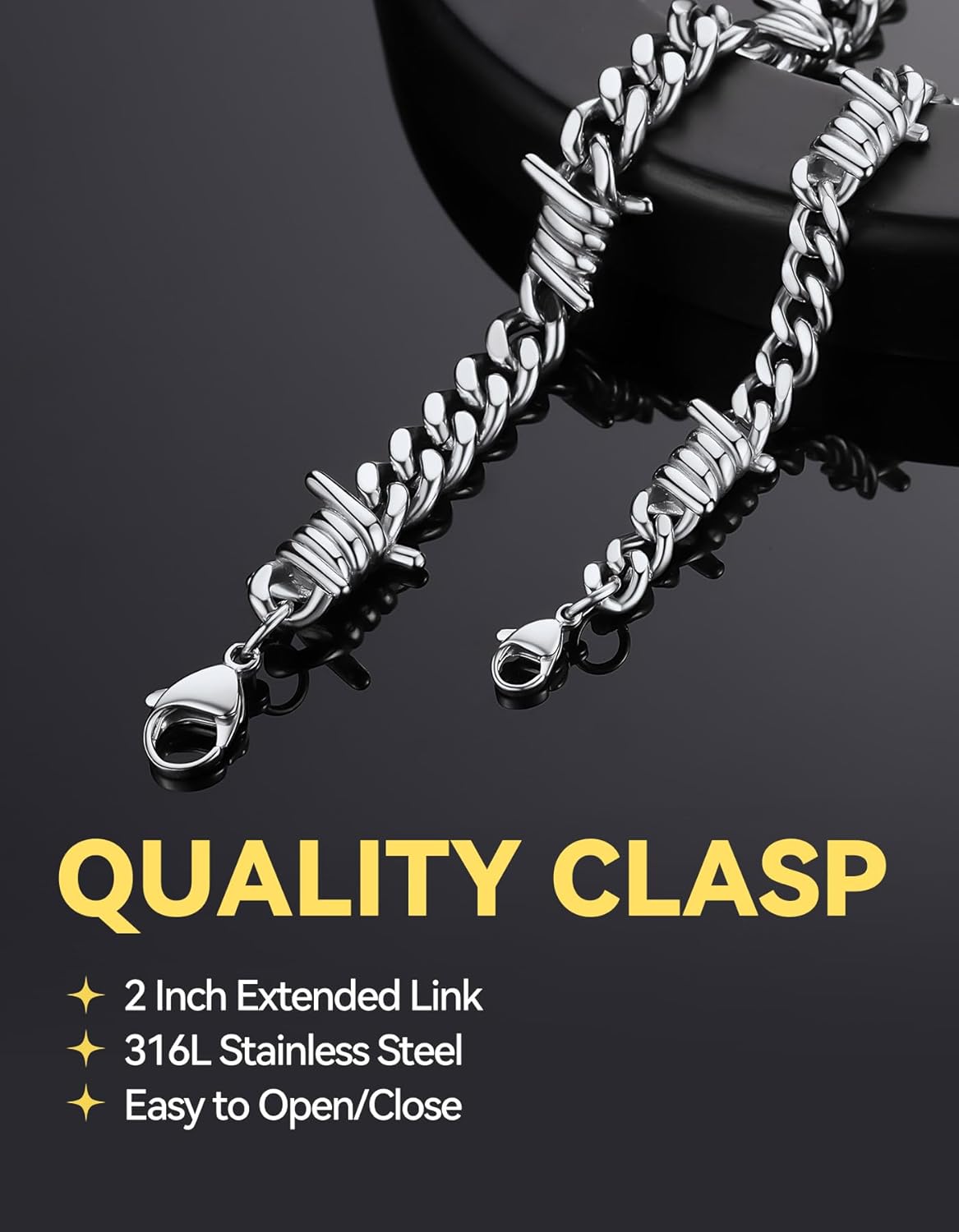 ChainsHouse Barbed Wire Bracelet, Cuban Link Chain Jamaica Ubuy