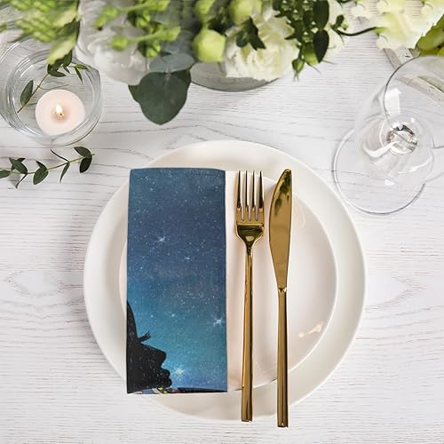 Miniatura 2 de Juego de 4 servilletas de tela de 20 x 20 pulgadas, servilletas de tela para mujer afroamericana, lavables, reutilizables, para cocina, decoración