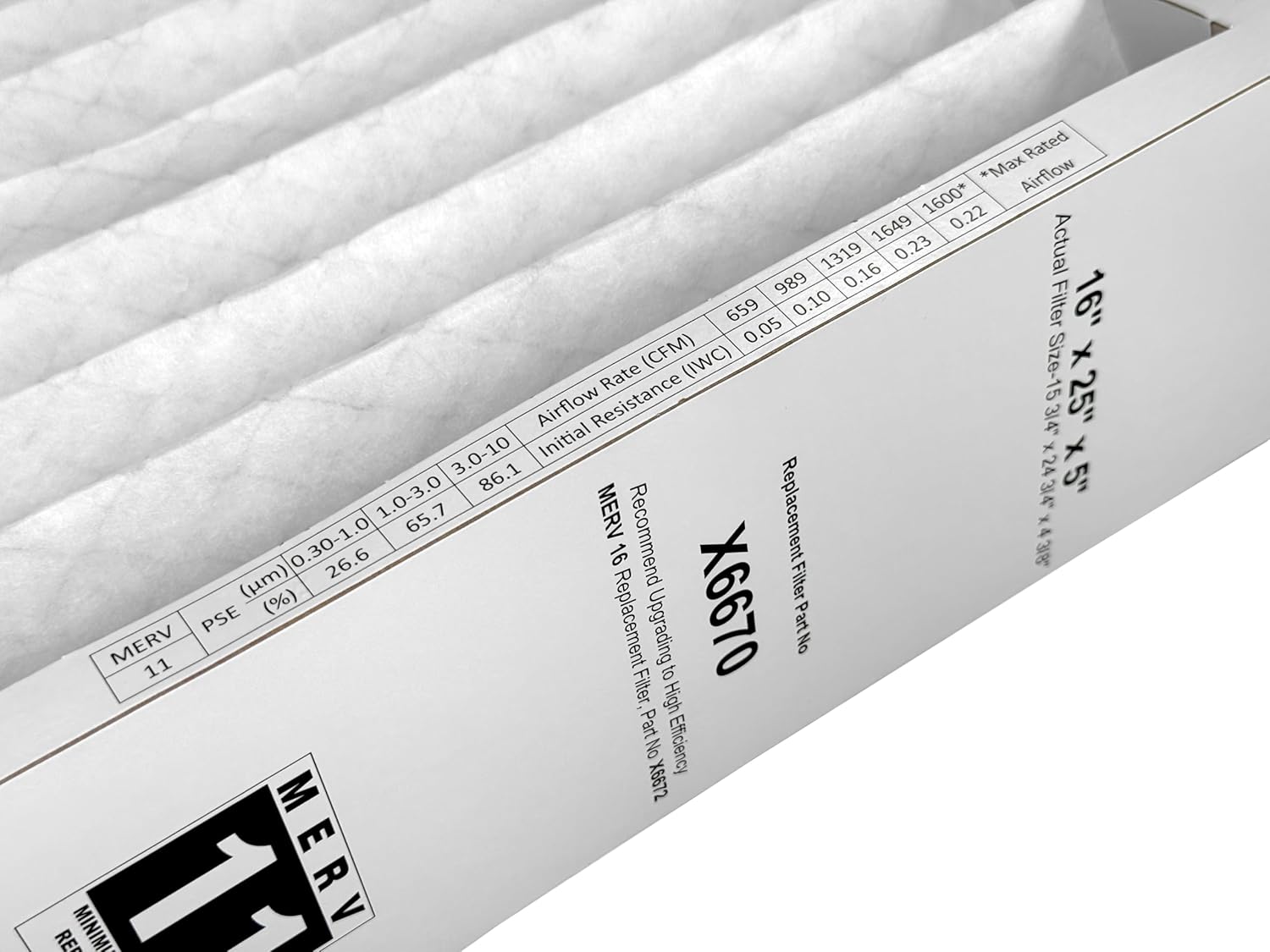 Lennox Healthy Climate X6670-16" x 25" x 5" Healthy Climate HCF16-11 MERV 11 Filter Bundle with Same Day Supply Filter Change Reminder Magnet (4 Pack)