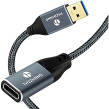 USB A to USB C Adapter Extension Cable 0.5M, 10Gbps High-Speed USB C Female to USB Male Adapter for Laptop, Tablet, Smartphone