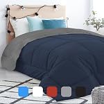 Equinox International Comforter - Siliconized Fiberfill - (350 GSM) White Alternative Goose Down Duvet (King) - Box Stitched - Corner tabs