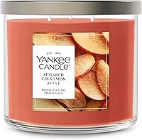 Yankee Candle Sugared Cinnamon Apple 3-Wick Jar Candle, 14.5oz Holiday Scent, 40-Hour Burn Time, Perfect Gift