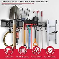 Vista 6 de SEDY 48" Heavy Duty Garage Wall Organizer, Wall Mount Tool Storage Rack with Adjustable Hooks, Garden Tool Organizer Hold Up to 300lbs, Easy