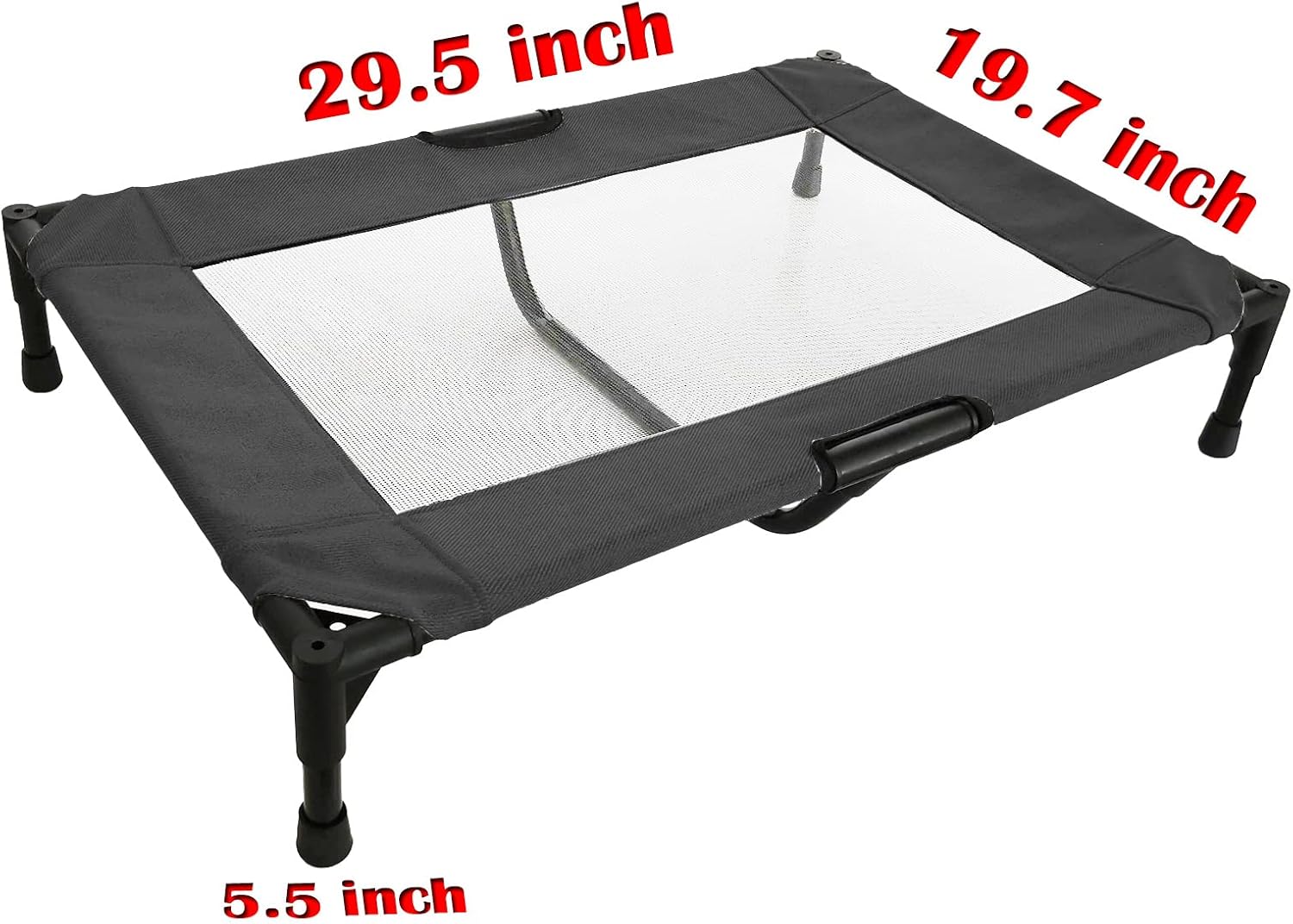 Pozico Elevated Dog Bed, Raised Cooling Pet Cot for Dogs Cats with Breathable Black Mesh, Indoor Outdoor Cat Dog Bed (Medium-29.5x19.7 inch, Black Bed - M)