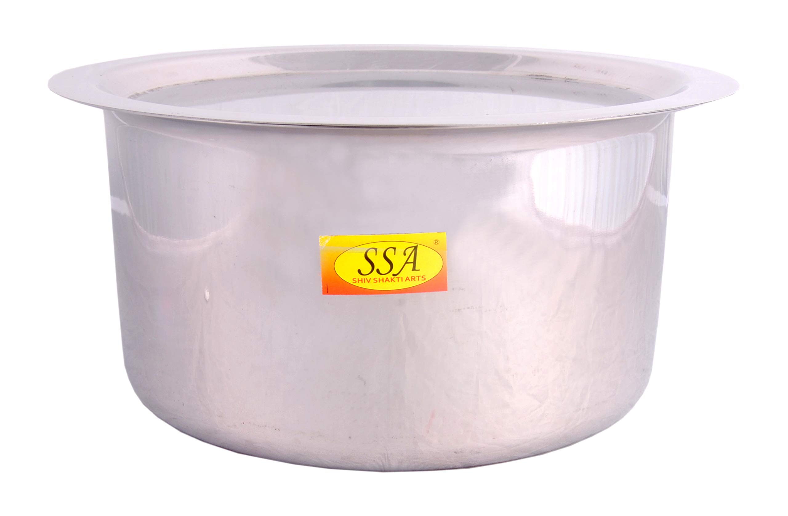 Shiv Shakti Arts® Stainless Steel Bhagoni/Tope/Patila Set with Lid & Induction Bottom Serving & Cooking Food - Heavy-22 Gauge - (Big, Set of 4 Bhagoni 3800, 4800, 5800 & 7300 ML) - Image 3 thumbnail
