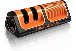 Orange Ninja Knife Sharpener: Kitchen Knives Sharpener with Pocket Kitchen Knife Sharpener