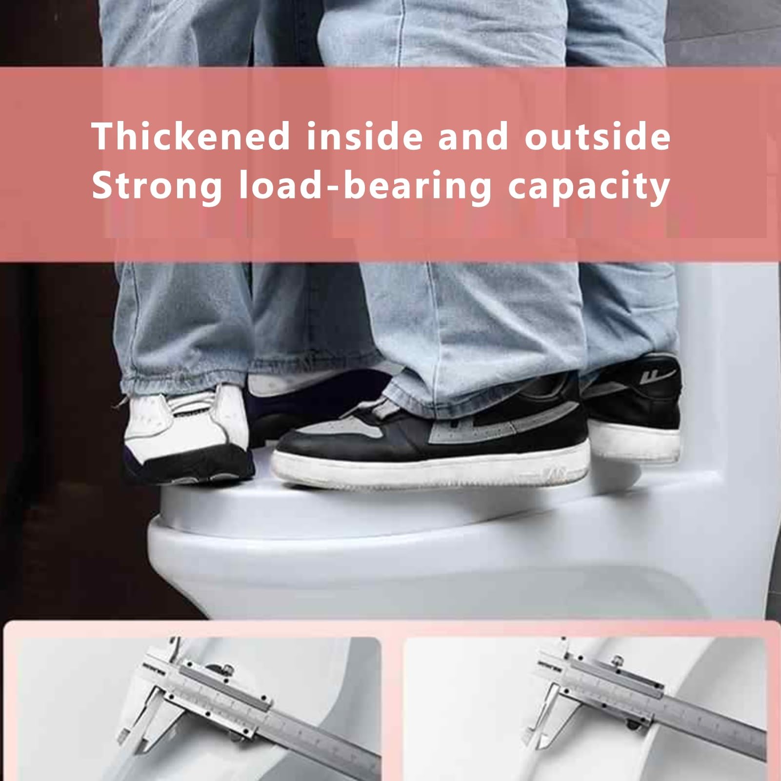 Funda alargada para asiento de inodoro 2 en 1, asiento de inodoro grueso con liberación rápida y fácil, duradera para uso comercial de baño familiar (blanco UType)