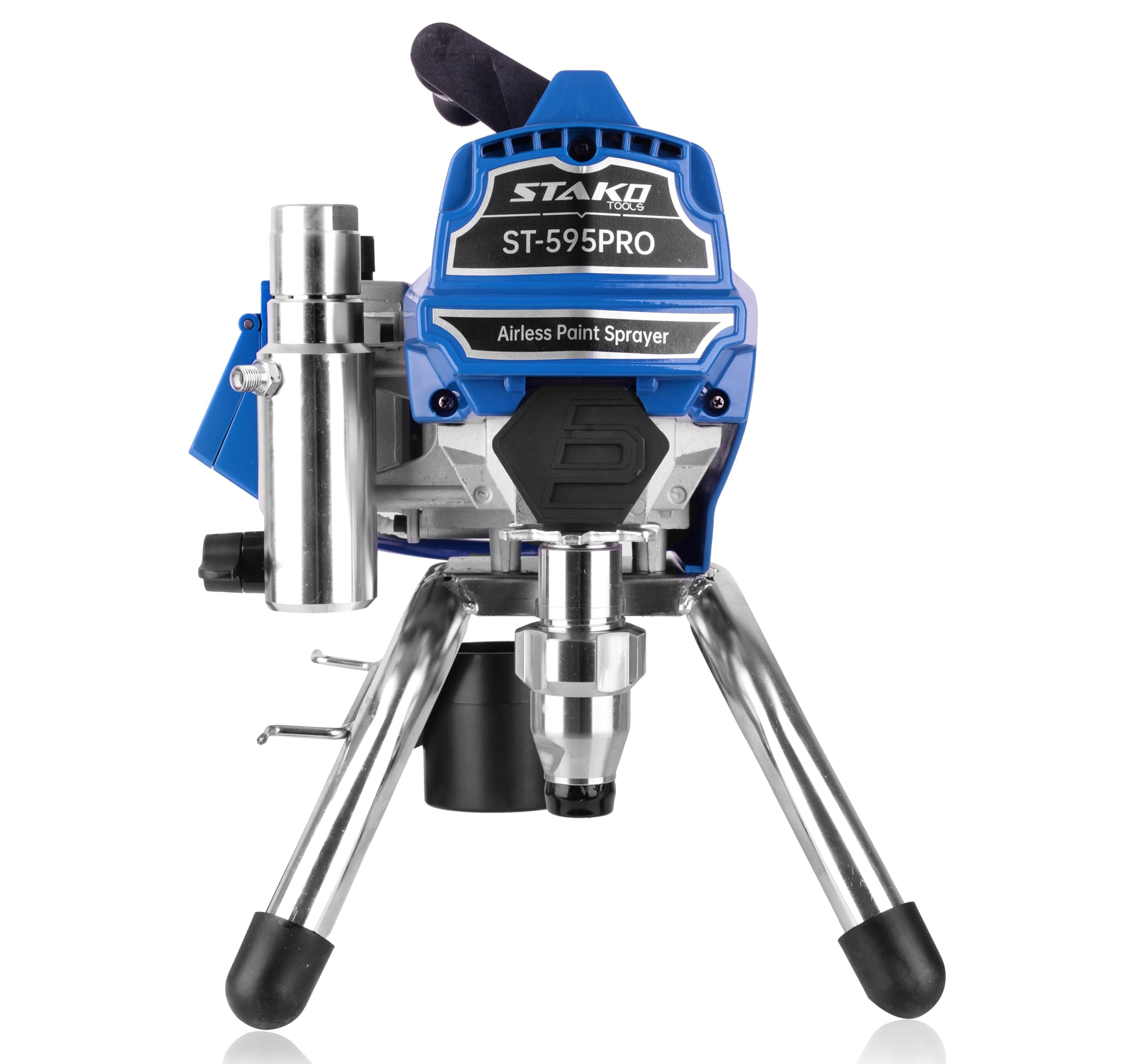 STAKO ST-595PRO Airless Farbspritzgerät 2800 W – 220 bar, 3 L/min – Hydrodynamisches Farbsprühsystem für 30.000 m²/J – Spritzpistole + 15 m Schlauch + Verlängerung – Für Innen & Außen, Wasser-/Lösemit